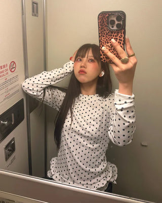 Polka Dot Frill T-shirt