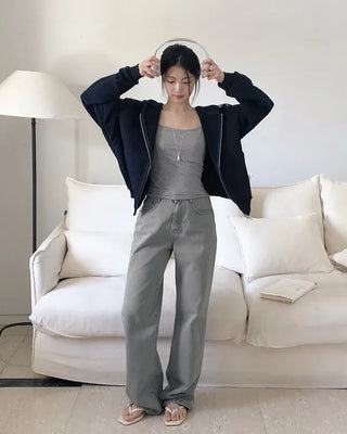 (basic/long) Straight denim pants - 4 sizes
