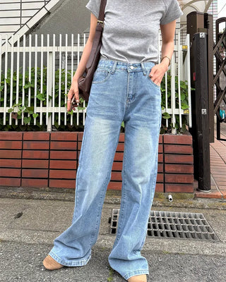 Low bootcut denim pants