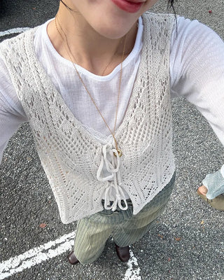 Crochet knit vest