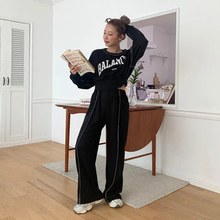 Lettering Sweatshirt Set
