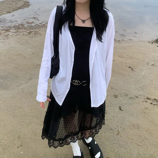 V-neck loose cardigan