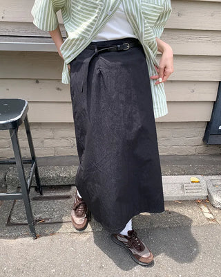 (Belt set) Nylon long skirt