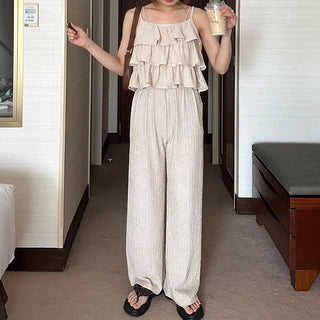 Wrinkle top and pants set
