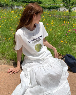 Apple print T-shirt
