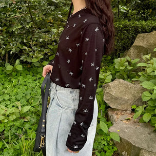 Ribbon Pattern Sheer T-Shirt