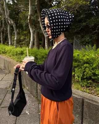Cotton polka dot scarf