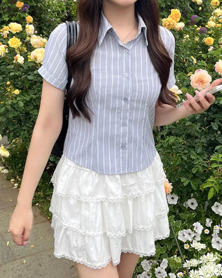 Pinstripe Cropped Shirt