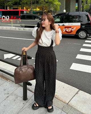 Pleated smoked overalls
