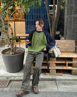 Leopard print cotton pants