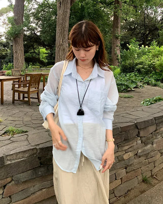 Oversized sheer shirt