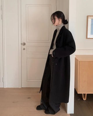 Wool blend handmade long coat