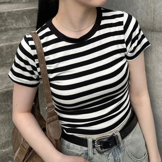 Striped cropped T-shirt
