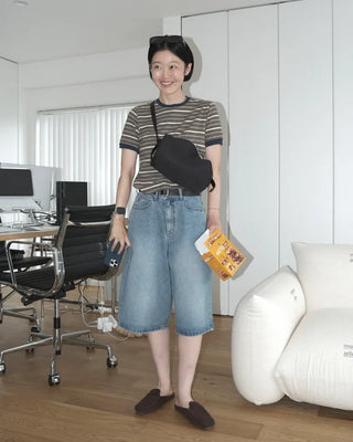 Bermuda denim pants