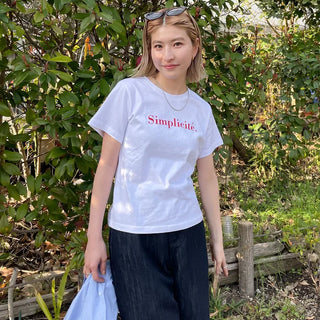 Simple lettering short-sleeved T-shirt