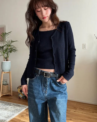 Punching knit ensemble