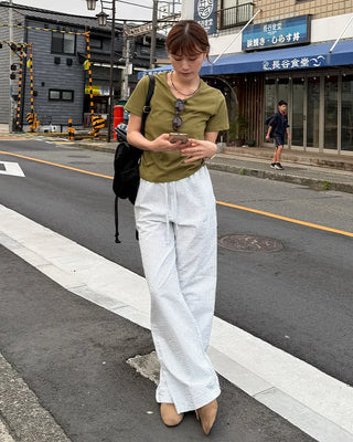 Seersucker striped pants
