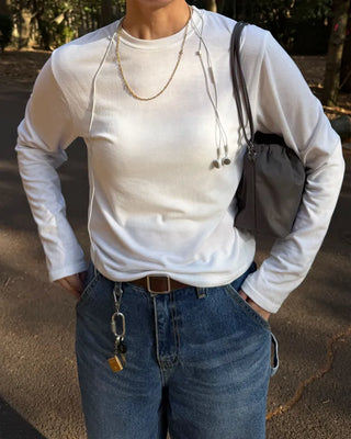 Brushed round neck T-shirt