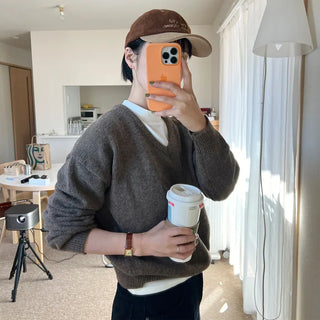 Alpaca V-neck knit
