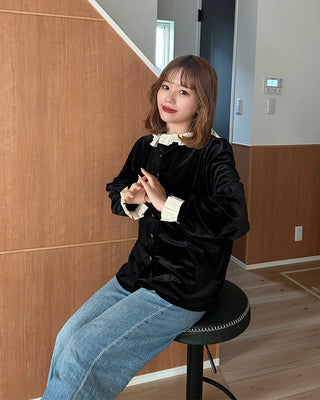 Frill-detailed layered blouse