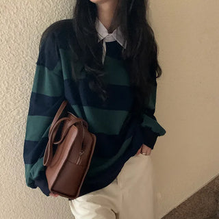 Striped border color sweatshirt