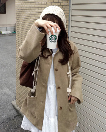 Single suede jacket