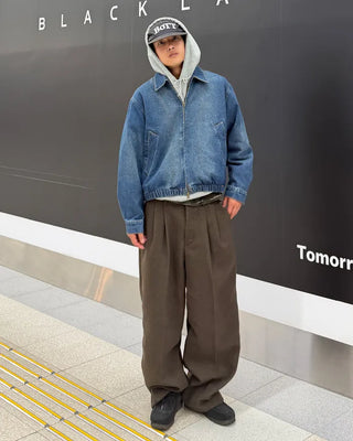 Wide back elastic waist slacks