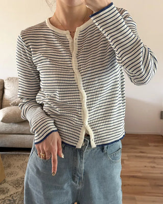 Ribbed border cardigan