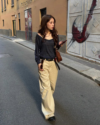 Wide cotton pants