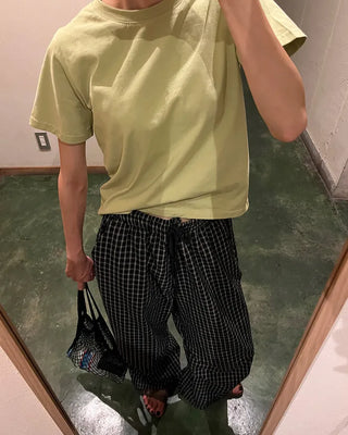 Checked Banding Pants
