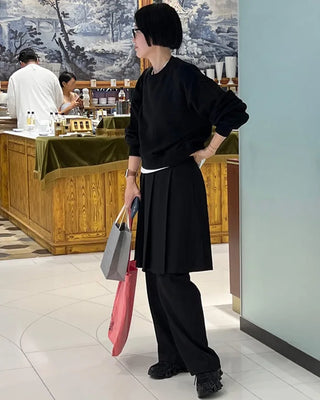 Pleated midi skirt