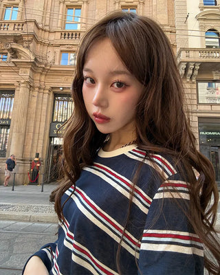 Striped oversized long t-shirt