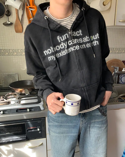 (Unisex) Lettering Wash Hoodie