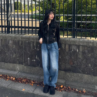 Simple velour short jacket