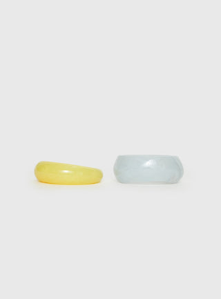 Dance All Night Resin Cuff Pack Yellow  Blue