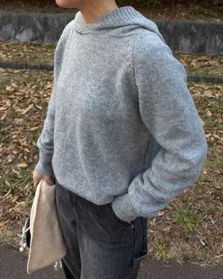 Wool knit hoodie