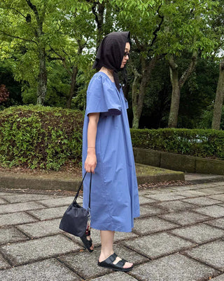 Gathered Square Neck Dress