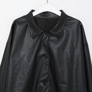 Single leather half jacket