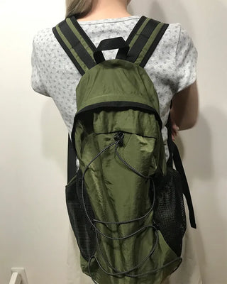 Nylon backpack with side pockets