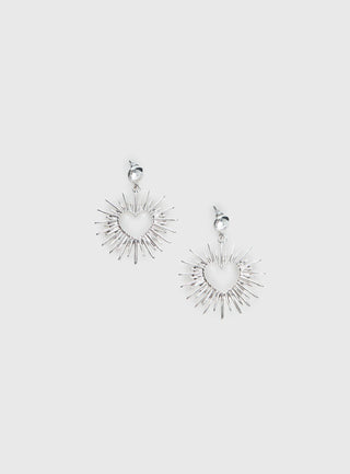 Manifest It Heart Earrings Silver