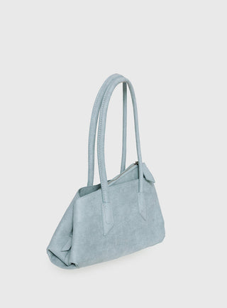 Hotshot Faux Suede Shoulder Bag Dusty Blue