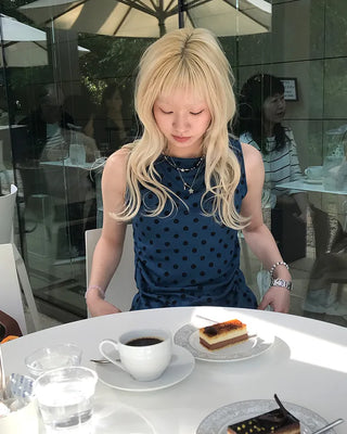 Polka Dot Round Neck Sleeveless