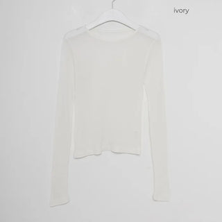 See-through modal long-sleeved T-shirt