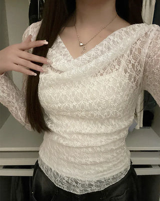 Lace off-shoulder and camisole set