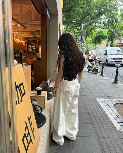 Ribbon back pocket balloon pants