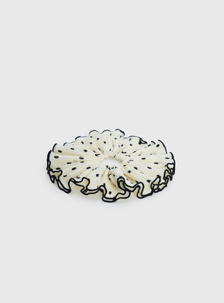 Greatest Gift Scrunchie White Polka Dot