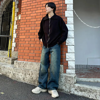 Vintage wide-leg denim pants