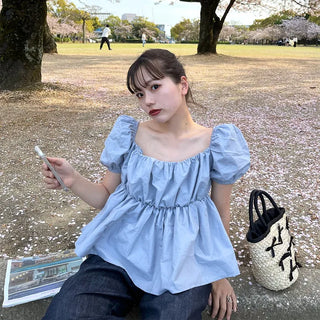 2-way short-sleeved blouse
