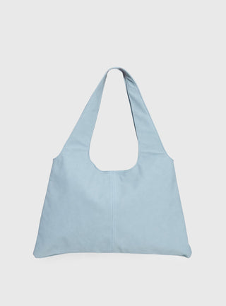 Tell The Truth Studded Faux Suede Bag Blue