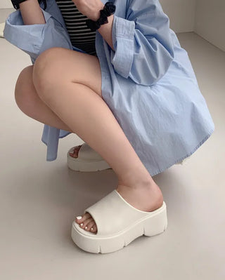 Platform Aqua Simple Slippers (2 colors)